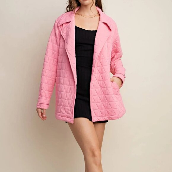 NWT Pink Quilted Belted Jacket with pockets - Picture 2 of 3